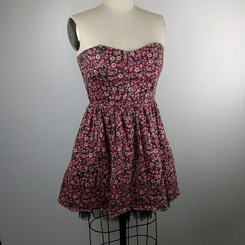 Pockets Strapless Floral Coset Dress Billabong